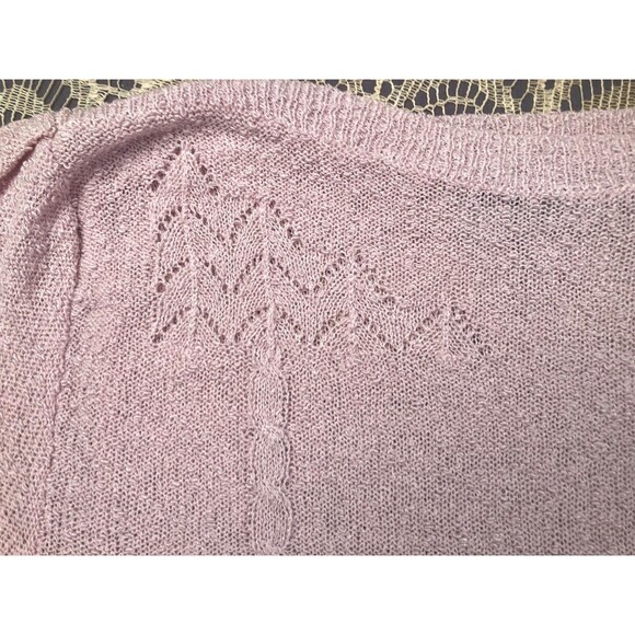 Vintage 80s Knit Blouse Lane Bryant Priority 1 1980s Lilac New Wave Size Large - Picture 3 of 6